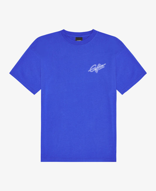 GAFFER COBALT BLUE & WHITE SIGNATURE T-SHIRT