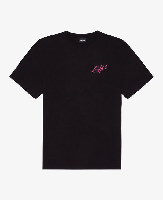GAFFER BLACK & PINK SIGNATURE STACK LOGO T-SHIRT