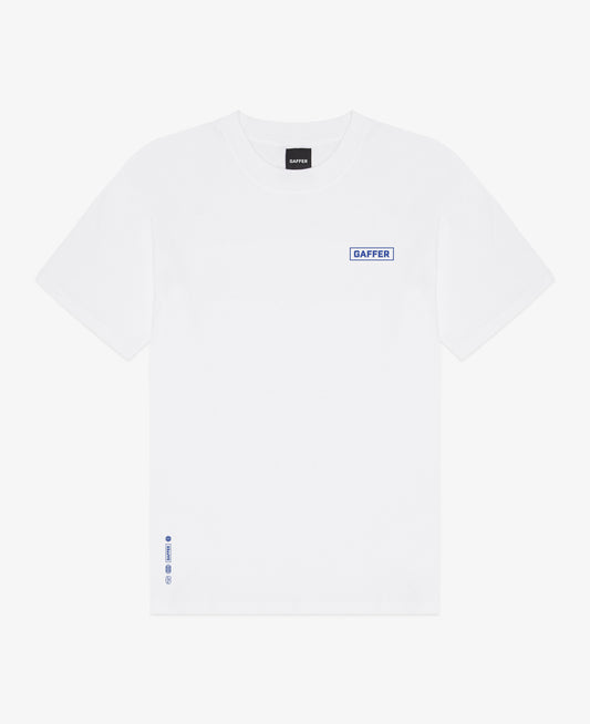 GAFFER WHITE & BLUE LEGACY LOGO T-SHIRT